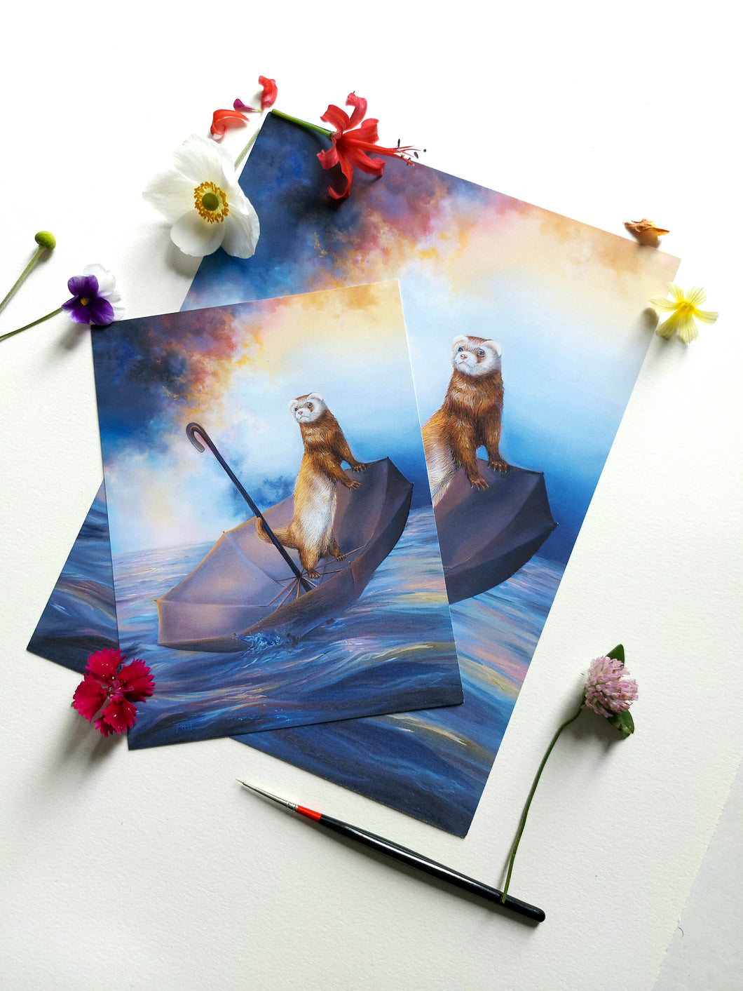 Floating Ferret - Art Print